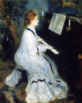 ピエール=オーギュスト・ルノワール Painting - ピアノに向かう女性 ピエール・オーギュスト・ルノワール